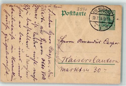 Bad Wildungen 1914 Ganzsache