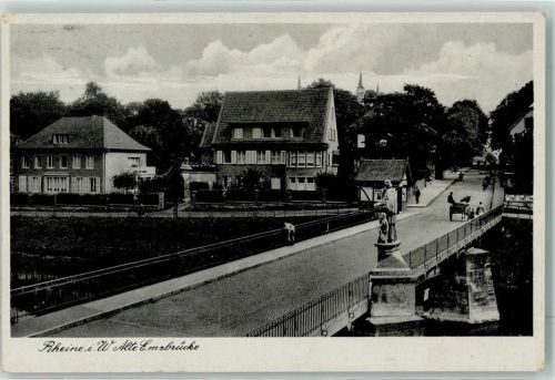 Rheine 1940 Alte Emsbrücke Feldpost WK II