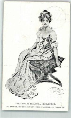 1908 sign. Thomas Mitchel Pierce Girl American Girl