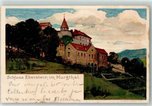 76593 W7562 Gernsbach 1904 Lithographie Schloss Eberstein