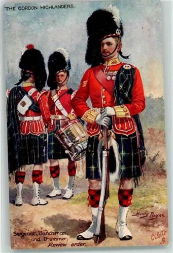 sign.Payne Harry The Gordon Highlanders Sergeant Bandsman Drummer Uniform Tucks Oilette Nr.9334