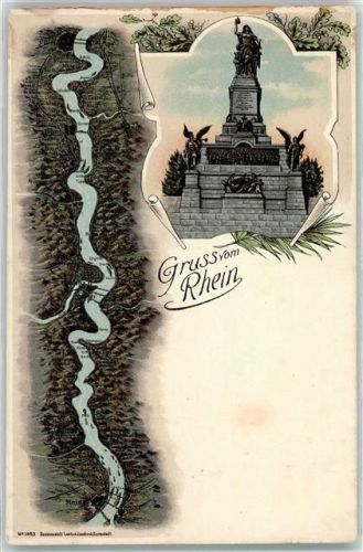 Rüdesheim Lithographie Niederwalddenkmal