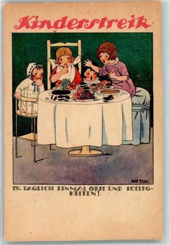 Kinderstreik täglich Obst und Süssigkeiten