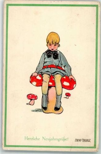 Neujahr Kind Fliegenpilz