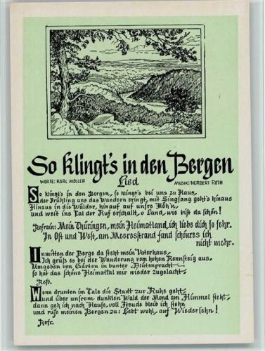 1954 So klingst in den Bergen - Thüringen, mein Heimatland - oben Schädigung beklebt