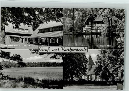 Kirchwalsede Wittes Gasthaus Gemischtwaren Federloh-Mühle Bullensee Kirche