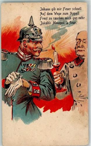 1900 Jakobis Monopol Johann gib mir Feuer - Soldat und Diener