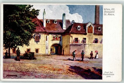 Wien Brauerei St. Marx sign. Prof. Jul. Wachsmann