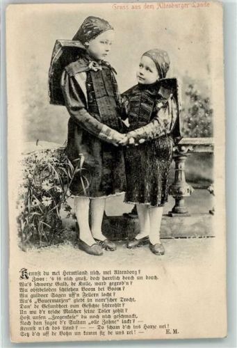 Altenburg 1905 Gedicht Kinder mit Schulranzen Ort lt. Stempel
