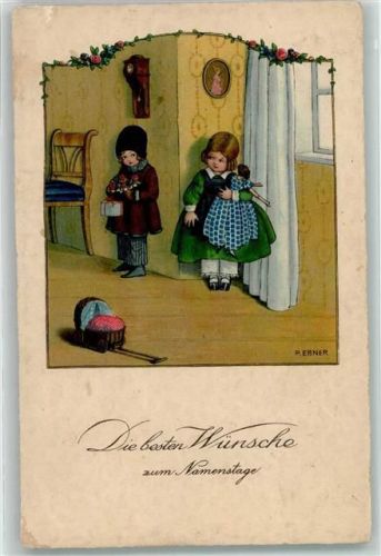 Glückwunsch Namenstag Puppenwagen Puppe Geschenk Nr 1077