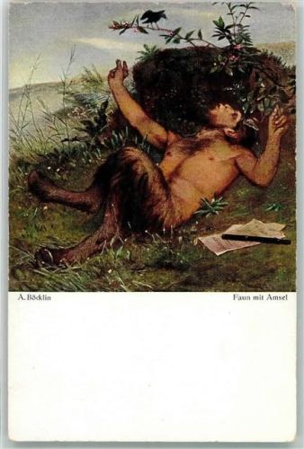 Faun mit Amsel Mythologie