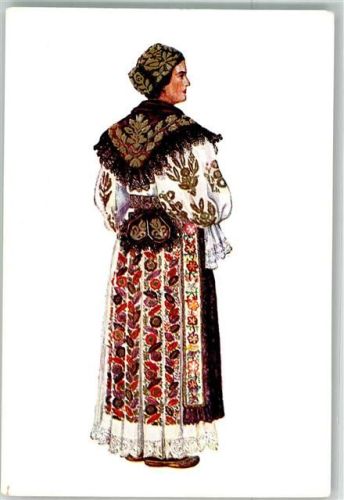 Tracht Slawonien Vinkovci sign. Vladimir Kirin Trachten Kroatien Künstlerkarte