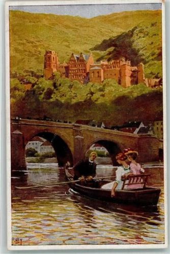 Heidelberg Aquarell Alt-Heidelberg du feine Verlag Hermann Wolff K1192