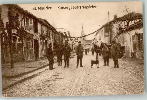 Saint-Maurice 1917 Feldpost WK I Ers.Feld-Art. Regiment Nr. 47 1. Batterie Kaisergeburtstagsfeier