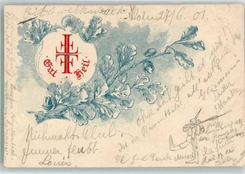 1901 Turnerschaft GutFrei Eichen Lithographie