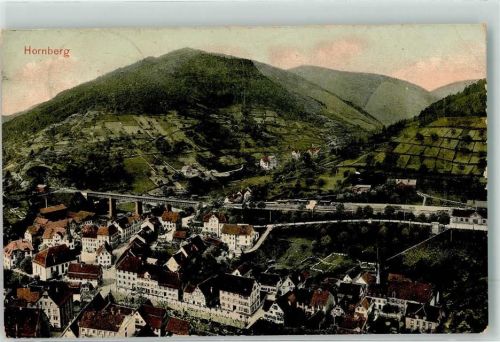 Hornberg 1907 mit Eisenbahnviadukt und Jonanneskirche