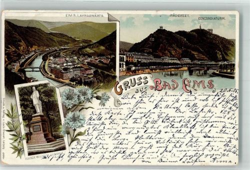 Bad Ems 1905 Denkmal Kaiser Wilhelm Bäderley