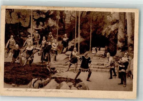95632 W8592 Wunsiedel 1924 Gebrauchsspuren Festspile Theater Luisenberg Foto AK