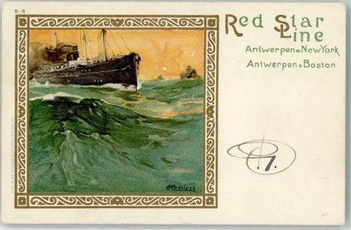 Red Star Line Antwerpen Künstlerkarte