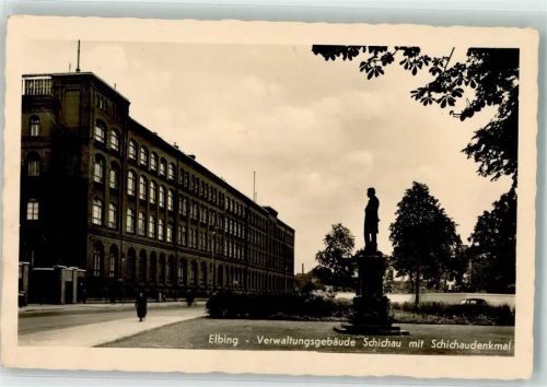 Elbing Elblag Gebrauchsspuren Schichau Denkmal Foto-AK