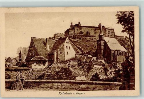 Kulmbach Mauer Schloss Paar Hut Zylinder