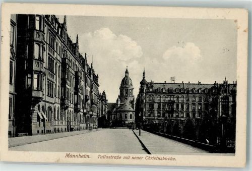 Mannheim 1915 Tullastrasse Christuskirche Feldpost WK I Rotes Kreuz