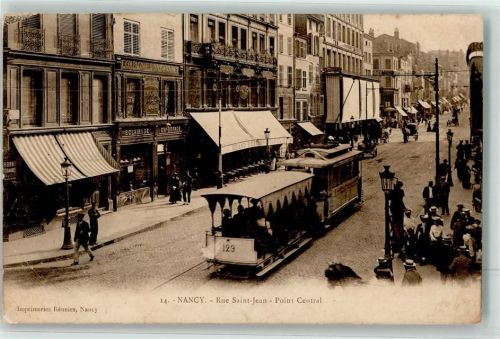 Nancy 1906 Rue Saint Jean Point Central Straßenbahn