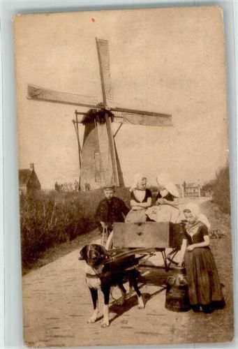 Zeeland Hundekarren Tracht Windmühle