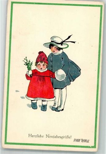 Neujahr Kinder Mistel