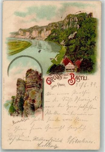 Bastei 1899 Basteifelsen