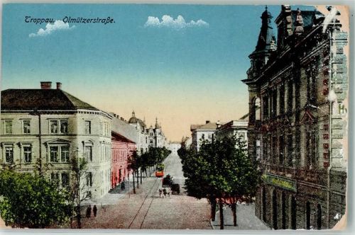 Opava 1916 Olmützerstrasse Straßenbahn Feldpost WK I