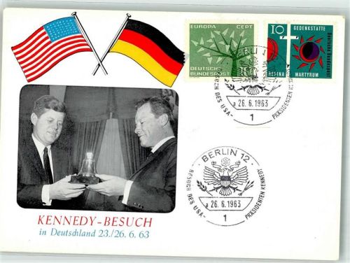 Politik Staatsbesuch von Kennedy 26.6.1963 Berlin Politiker Willi Brandt