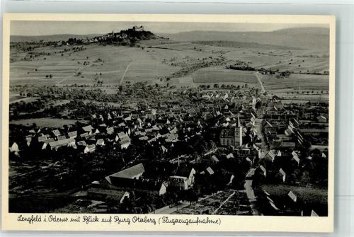 Lengfeld Fliegeraufnahme des Ortes mit Burg Otzberg