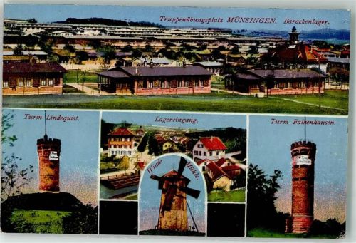 Münsingen 1925 Kaserne Truppenübungsplatz Windmühle Aussichtsturm