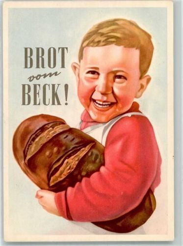 1930 - 1940 Brot vom Beck Kind mit ein Brotlaib