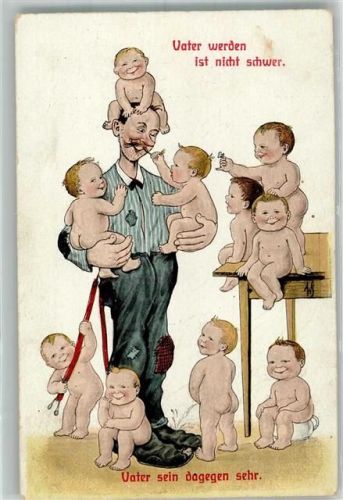 Humor Vater werden ist nicht schwer WSBS 26 Scheuermann, W. 1923 Künstlerkarte