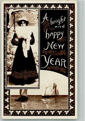 1907 Neujahr Happy New Year Jugendstil Verlag AL Ex 122