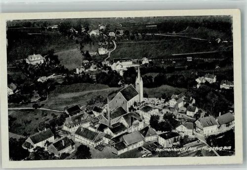 Heimenkirch 1943 Fliegeraufnahme des Ortes mit der Kirche St. Margareta
