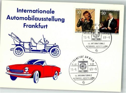 W6000 Frankfurt am Main 44. Int. Ausstellung 1969 Automobilausstellung Sonderstempel