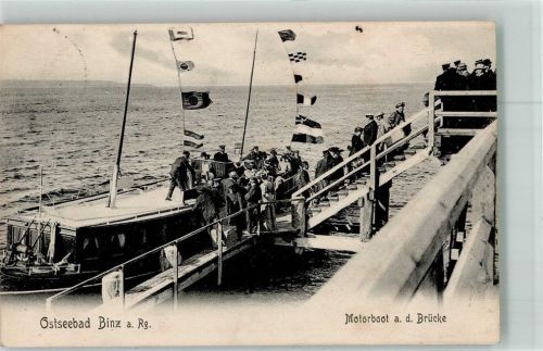 Binz 1907 Seebäderschiff an der Seebrücke