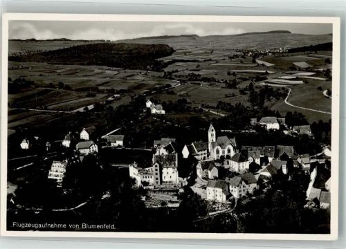 Blumenfeld 1938 Fliegeraufnahme des Ortes mit der Kirche St. Michael