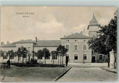 Sarreguemines 1906 Bahnhof Litfaßsäule