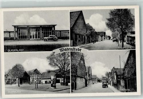 Watenstedt Glaspalast Hauptstraße Dorfplatz Litfaßsäule Oldtimer