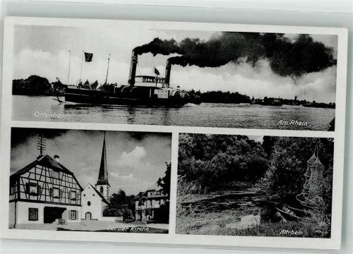 Ottenheim Dampfschiff Kirche Altrhein