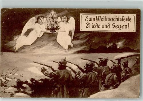 Schützengraben Erscheinung von Engel Friede und Segen sign. Ad. Hoffmann