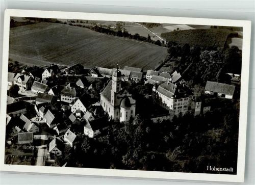Hohenstadt 1937 Fliegeraufnahme des Ortes mit der Pfarrkirche Mariä Opferung