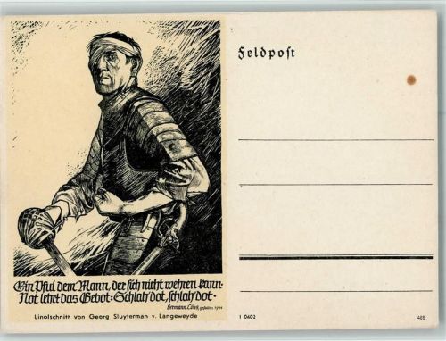 Linolschnitt v. Georg Sluyterman AK