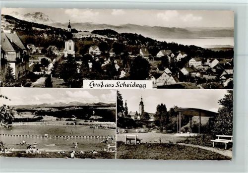 Scheidegg Ortsansichten Schwimmbad 3-Bildaufnahme