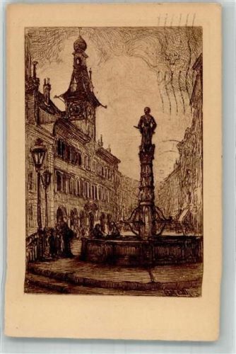 Lausanne 1923 Place de la Palud Brunnen sign. Matthes Kunstverlag Lattmann / Zürich Nr. 927