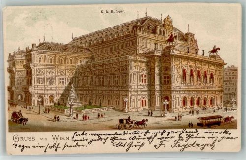 Wien 1898 Pferdestraßenbahn K.K. Hofoper
